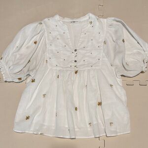 in loom Embroidery Detailed Top with Lining